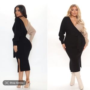 Fashion Nova Sweater Dress Two Toned